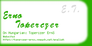 erno toperczer business card